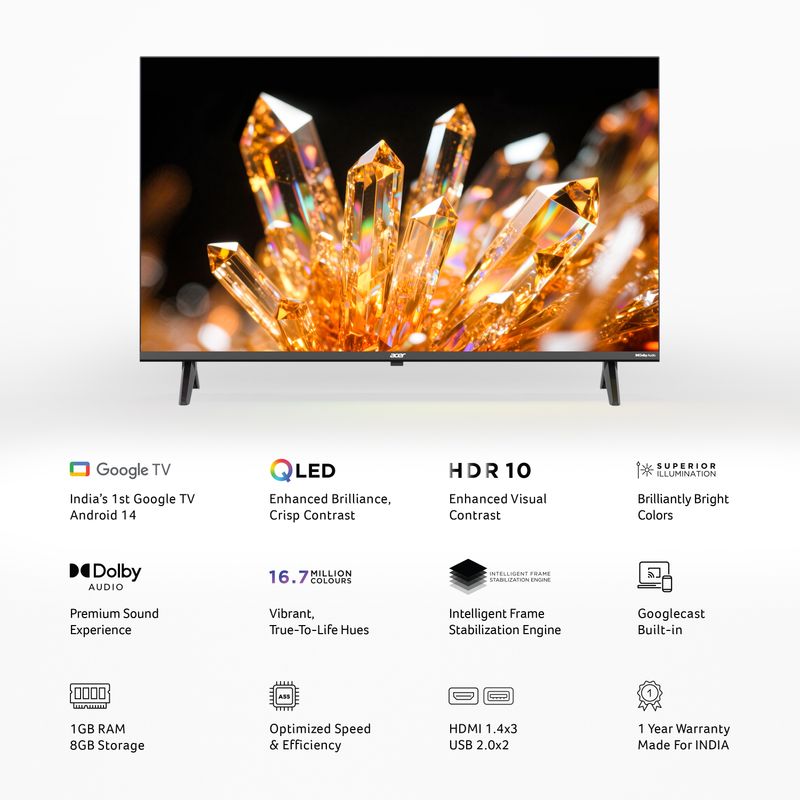 Acer Ultra V 32 inch QLED HD Ready Smart Google TV - Image 4