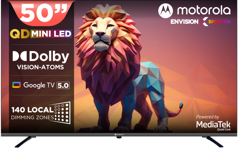 MOTOROLA NA 127 cm (50 inch) Ultra HD (4K) Mini LED Smart Google TV with Edition with Dolby Vision & Dolby Atmos 50UHDGMMWKRQ