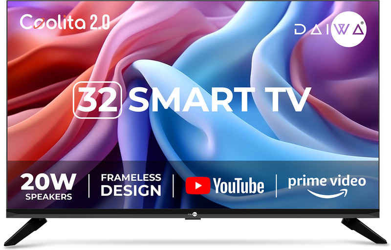 Daiwa 80 cm (32 inch) HD Ready LED Smart Linux TV with YouTube, Prime Video and Eyecare Mode D32H1COC