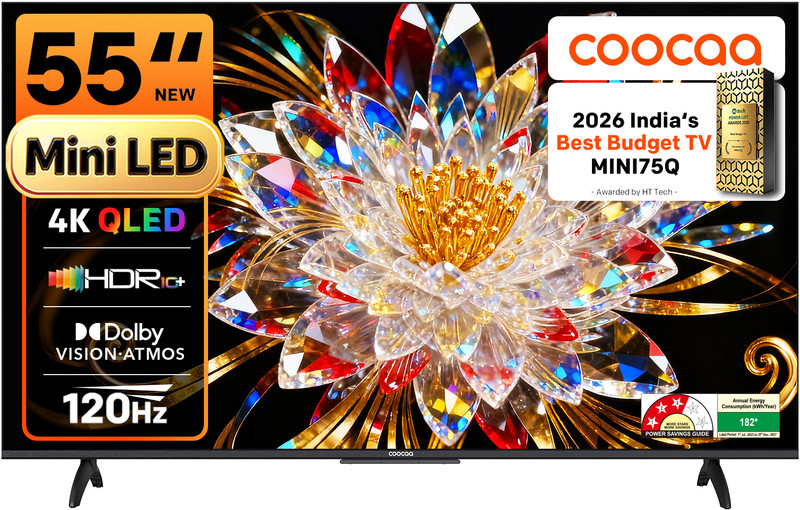 Coocaa 138 cm (55 inch) Ultra HD (4K) Mini LED Smart Google TV 2025 Edition with Local Dimming - 2025 Edition | Dolby Vision & Dolby Atmos | HDR 10+ |