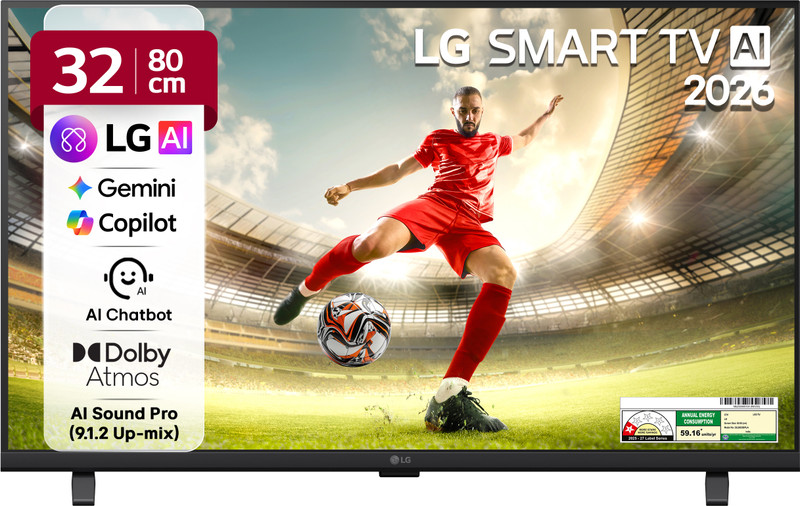LG AI LB65 80 cm (32 inch) Full HD LED Smart WebOS TV 2026 Edition with Dolby Atmos, AI Magic Motion Remote, Multi AI (Google Gemini & MS Copilot), wi
