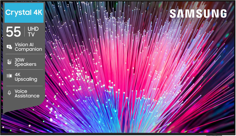 Samsung Crystal 4K Vision AI 138 cm (55 inch) Ultra HD (4K) LED Smart Tizen TV 2026 Edition with 30W Speakers 4K Upscaling HDR 10+ Football Mode Voice