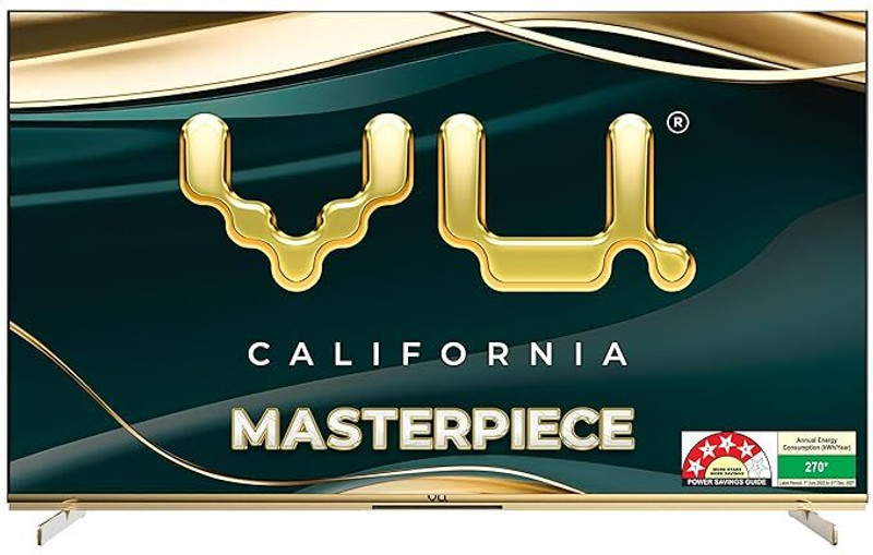 Vu 2025 Frame Series 189 cm (75 inch) QLED Ultra HD (4K) Smart Google TV with 124 Watts Sound | 800 Nits Brightness| 3 Years Warranty 75 MASTERPIECE F