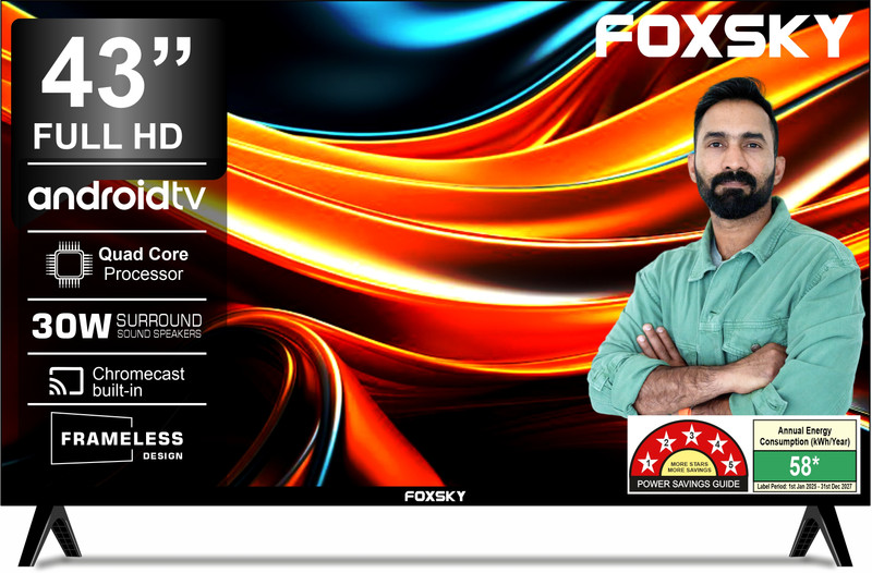 Foxsky 109 cm (43 inch) Full HD LED Smart Android TV 43FS-VS//43FSFHS