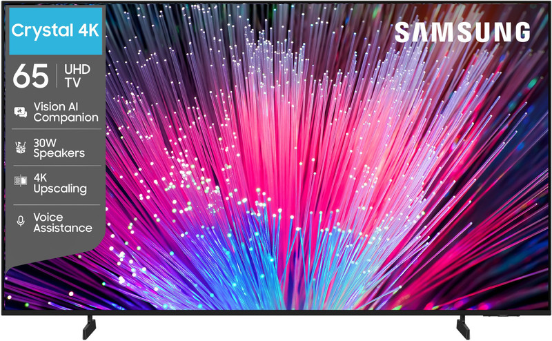 Samsung Crystal 4K Vision AI 163 cm (65 inch) Ultra HD (4K) LED Smart Tizen TV 2026 Edition with 30W Speakers 4K Upscaling HDR 10+ Football Mode Voice