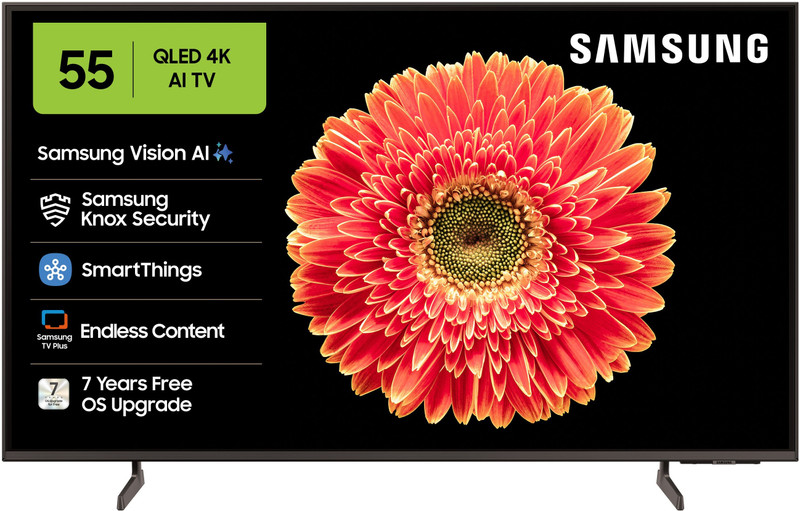 138 cm (55 inch) QLED Ultra HD (4K) Smart Tizen TV with Vision AI |100% Color Volume with Quantum Dot | Real QLED with Quantum Dot Sheet | Quantum HDR