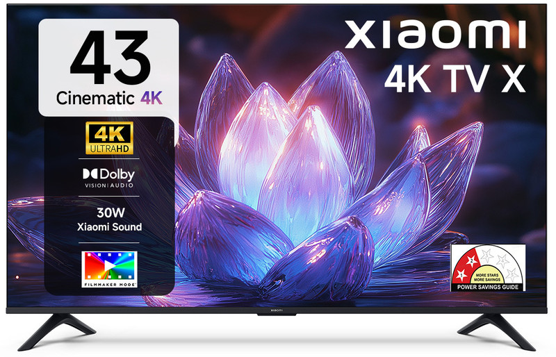 XIAOMI X Series 108 cm (43 inch) Ultra HD (4K) LED Smart Google TV with Dolby Vision | HDR 10 | 30W Dolby Audio | Xiaomi Sound | Film-maker Mode | Mi 