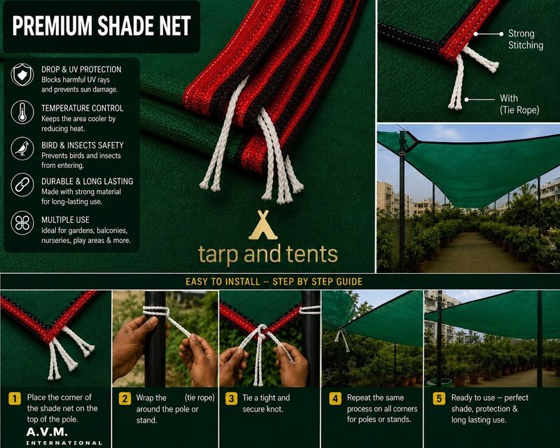 Tarp and Tents 5ft x 8ft Green Shade Net - Image 4