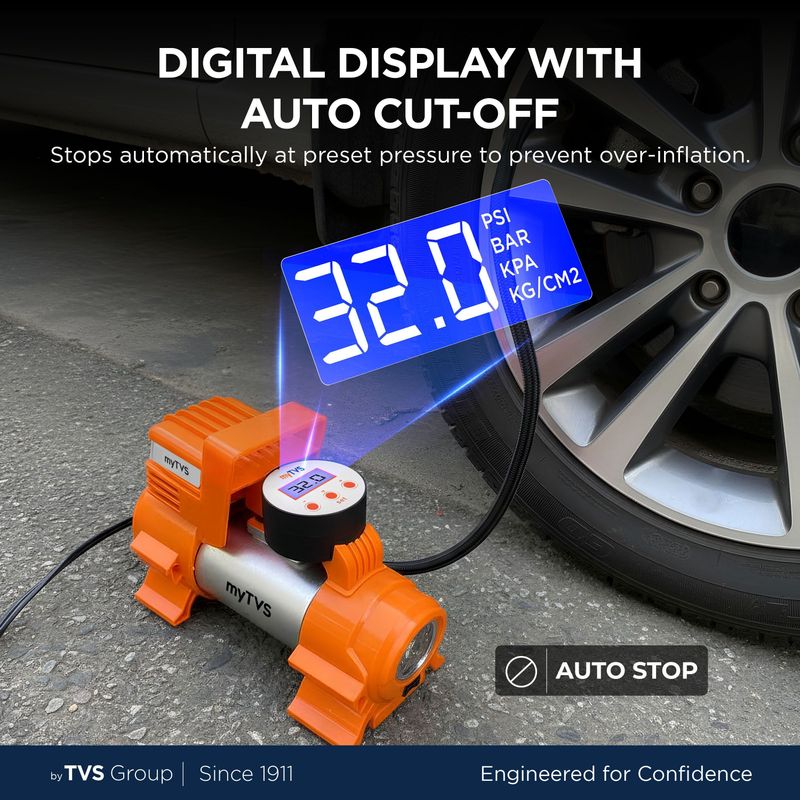 MYTVS TI-86 100 psi Tyre Air Pump for Car & Bike - Image 5