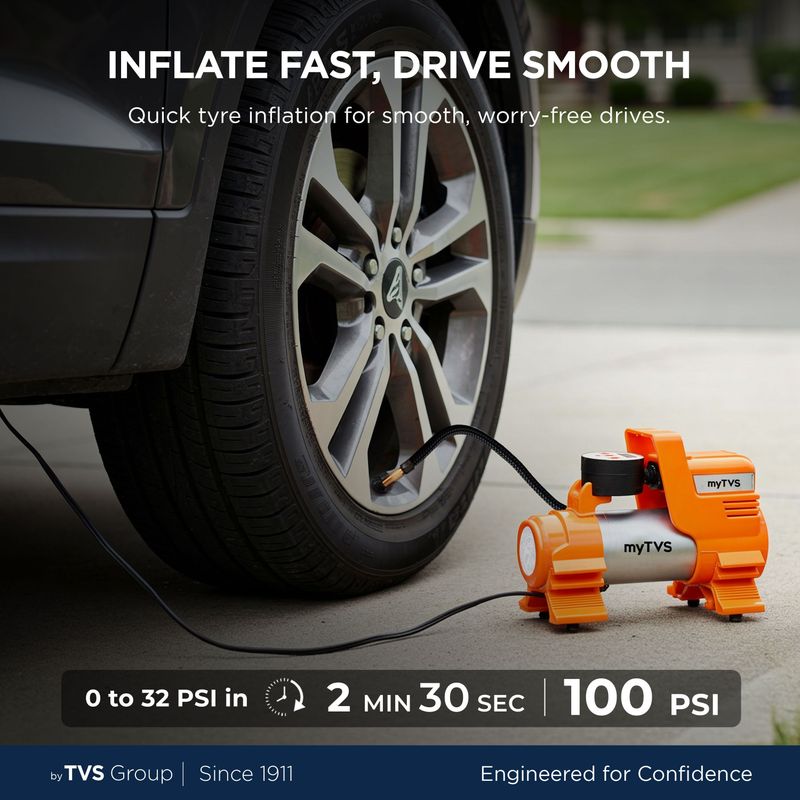 MYTVS TI-86 100 psi Tyre Air Pump for Car & Bike - Image 4