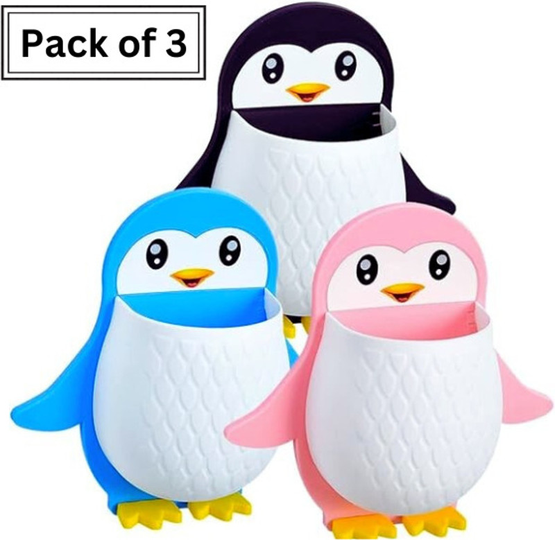 Flipkart SmartBuy ( Pack of 3 ) Penguin Toothbrush Holder/Brush Stand/Pen Holder/Kitchen/Bedroom Plastic Toothbrush Holder