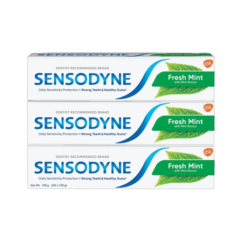 SENSODYNE Fresh Mint Combo for daily sensitivity protection Toothpaste (450 g, Pack of 3)