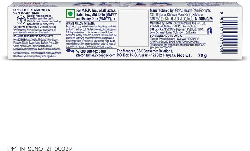 SENSODYNE Sensitivity & Gum Toothpaste 70 g - Image 3