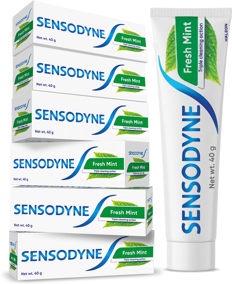 SENSODYNE Fresh Mint Toothpaste Combo Pack for daily sensitivity protection, PO 6 (40gm*6) Toothpaste 240 g, Pack of 6