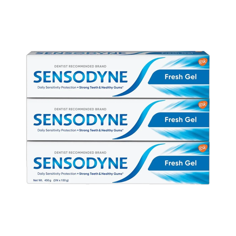SENSODYNE Fresh Gel Combo for daily sensitive protection Toothpaste 450 g, Pack of 3