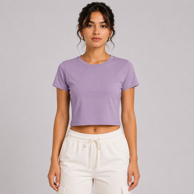 Greyscale Casual Regular Sleeves Solid Women Purple Top view 1