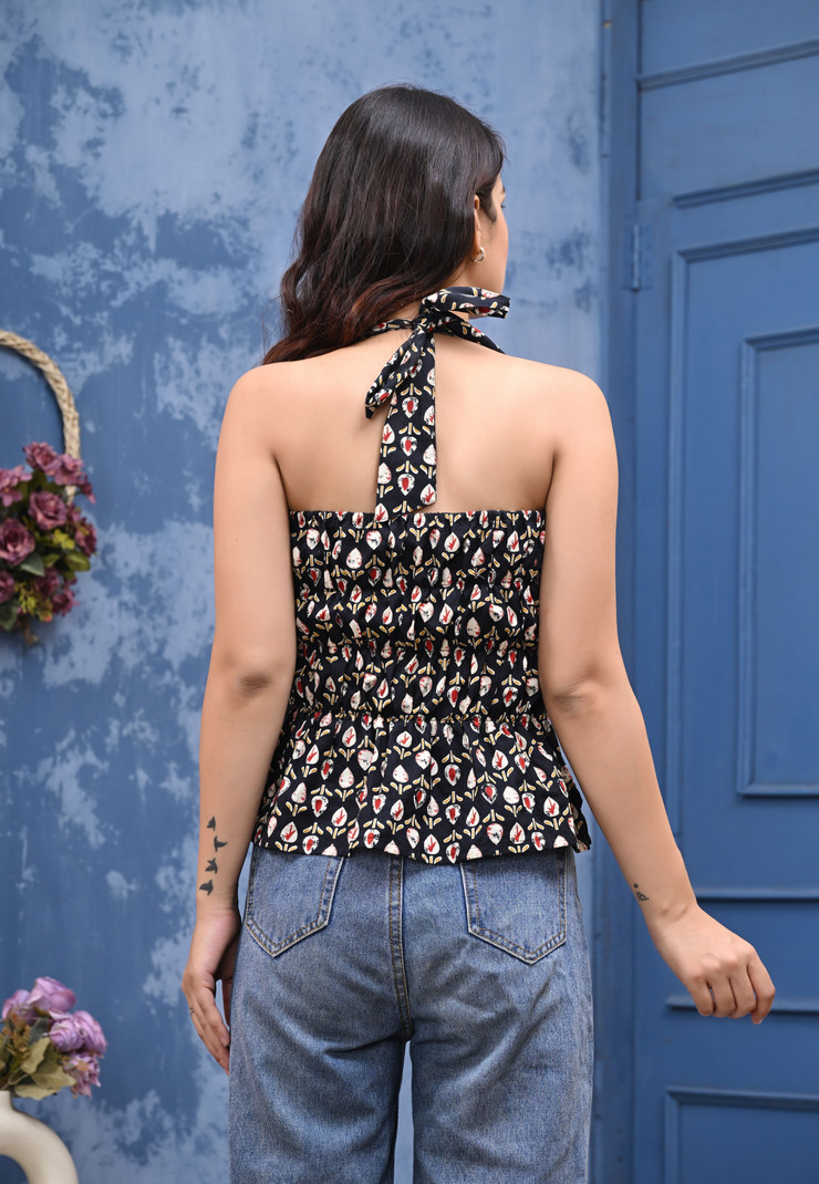 Aarti Fashion Party Sleeveless Floral Print Women Multicolor Top view 5