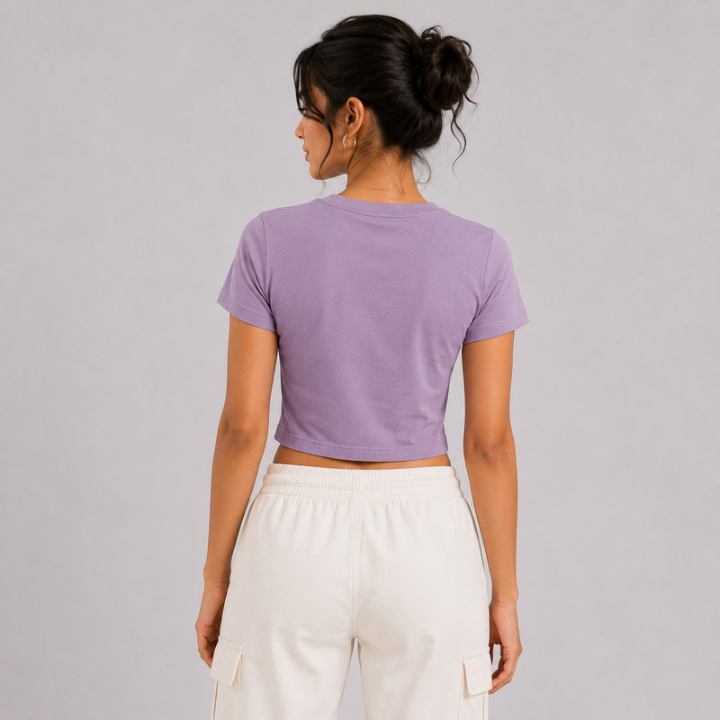 Greyscale Casual Regular Sleeves Solid Women Purple Top view 3