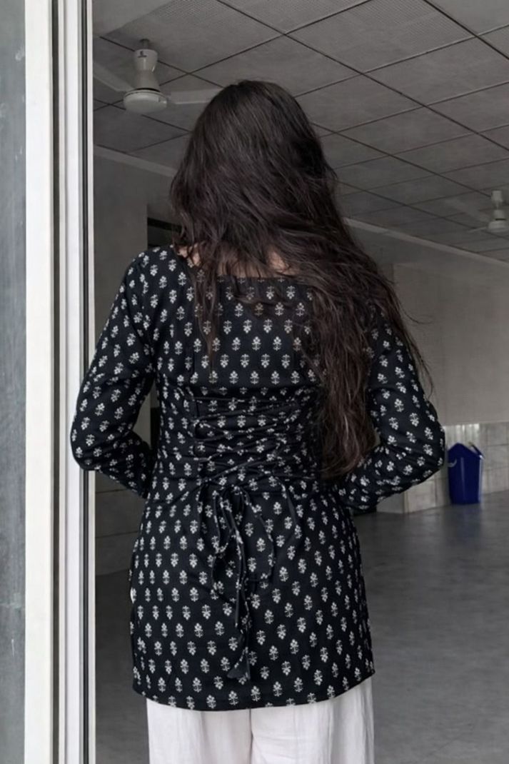 Chhapainama Fashion Black Printed Women's Top - Image 3