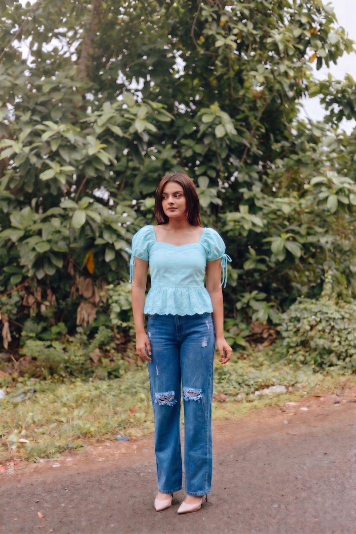 Sahajanand etp Women Light Blue Top - Image 5