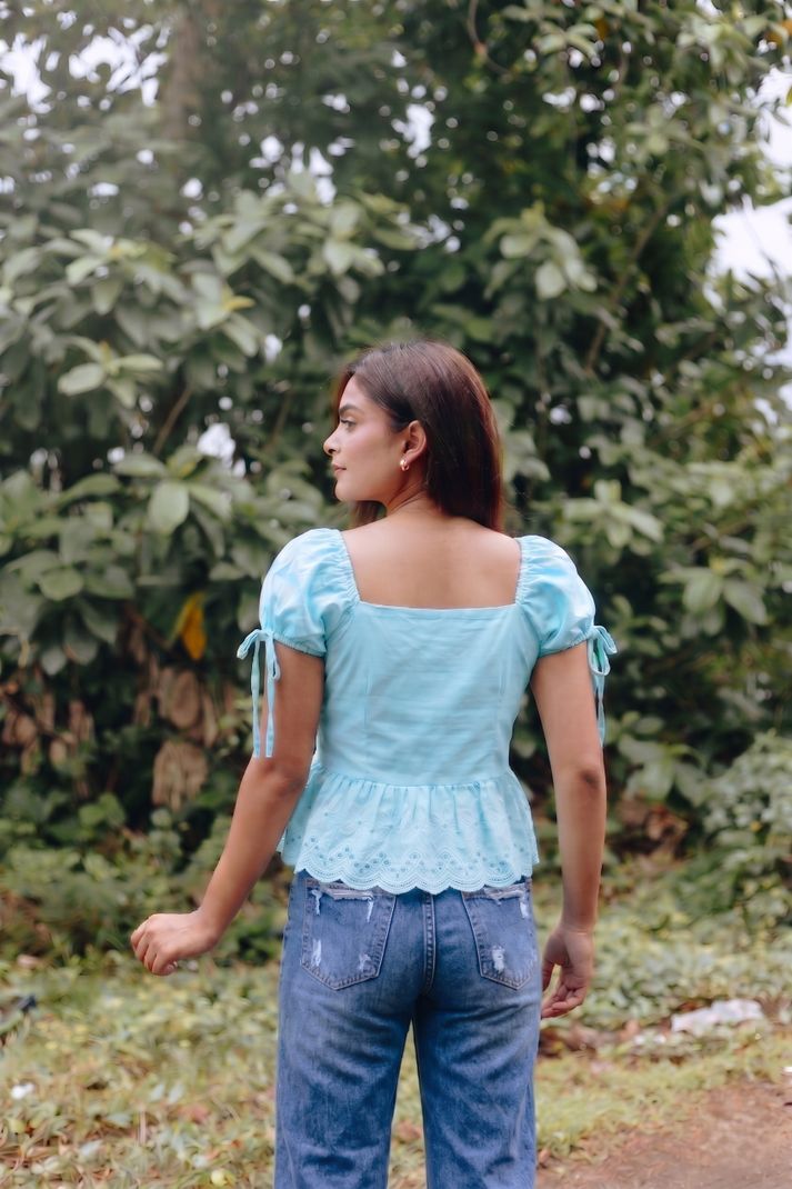 Sahajanand etp Women Light Blue Top - Image 4