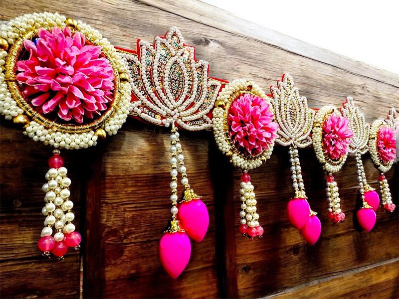 HEGiENES DECORS Beads Lotus With Artificial Flower Hanging Toran - Image 5