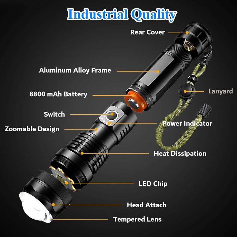 Oximus Waterproof LED Flashlight 5 Modes - Image 3