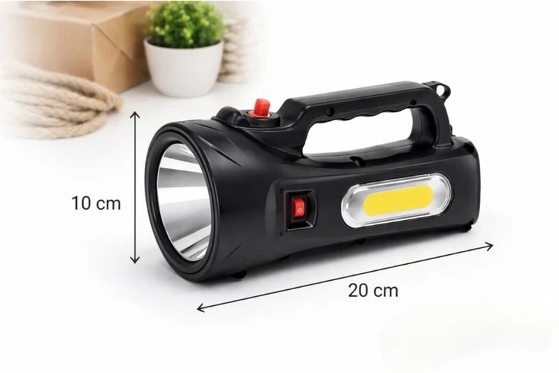 DEGNO LED Kissan Search Torch 80W, Long battery backup kisan super Laser Torch light Torch (Black, 20 cm, Rechargeable) - Image 5