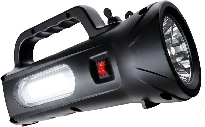 DEGNO LED Kissan Search Torch 80W, Long battery backup kisan super Laser Torch light Torch (Black, 20 cm, Rechargeable) - Image 2