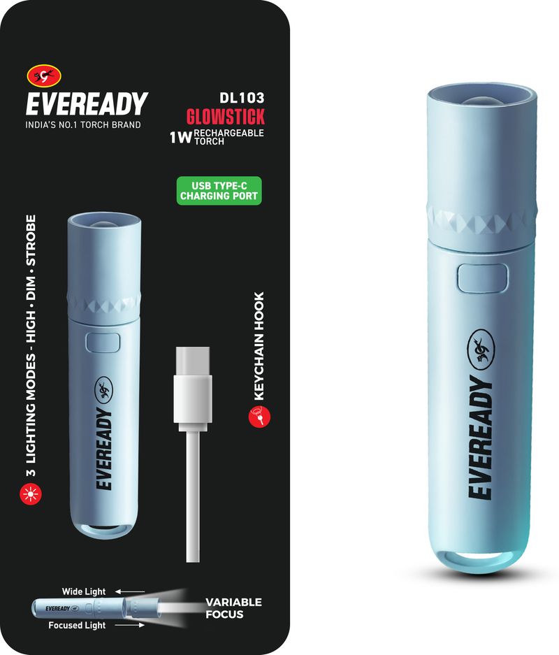 EVEREADY Glowstick Torch Blue 11.5 cm Rechargeable - Image 2