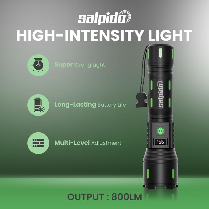 Salpido Vortex FL-05 LED Torch Black 17cm Rechargeable - Image 5