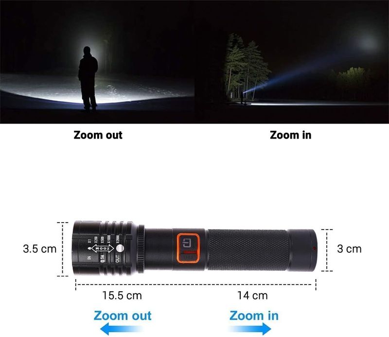 MZ 035 5 Modes Zoomable Metal Flashlight - Image 6