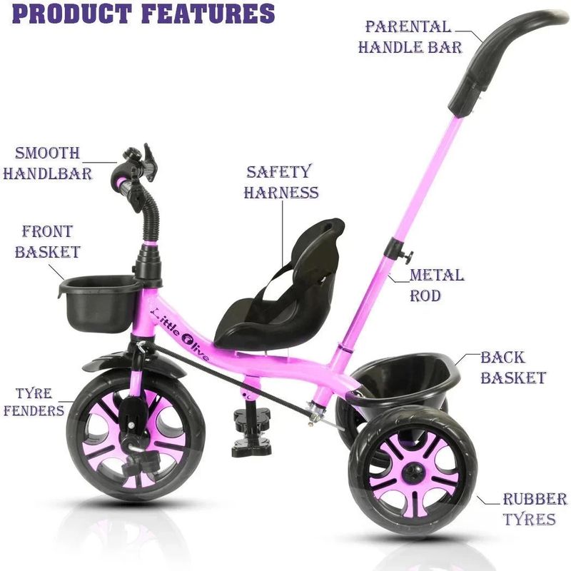 Little Olive Star Rider Tricycle for Kids, Ages 2-5 - Image 6