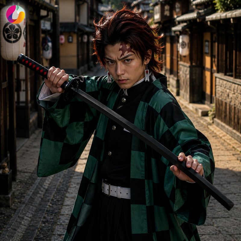 RUVIDO CASO Demon Slayer Tanjiro Wooden Katana - Image 5