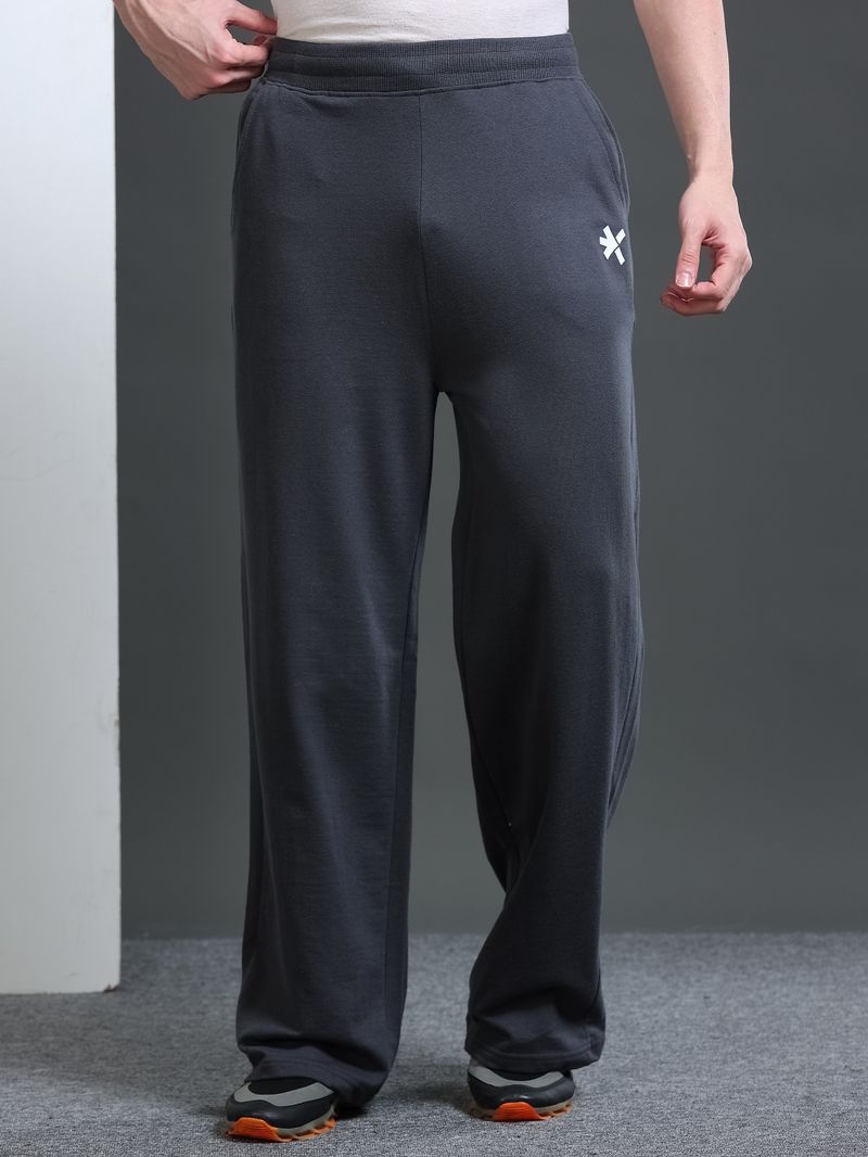 HRX by Hrithik Roshan Men Solid Grey Track Pants - Image 4