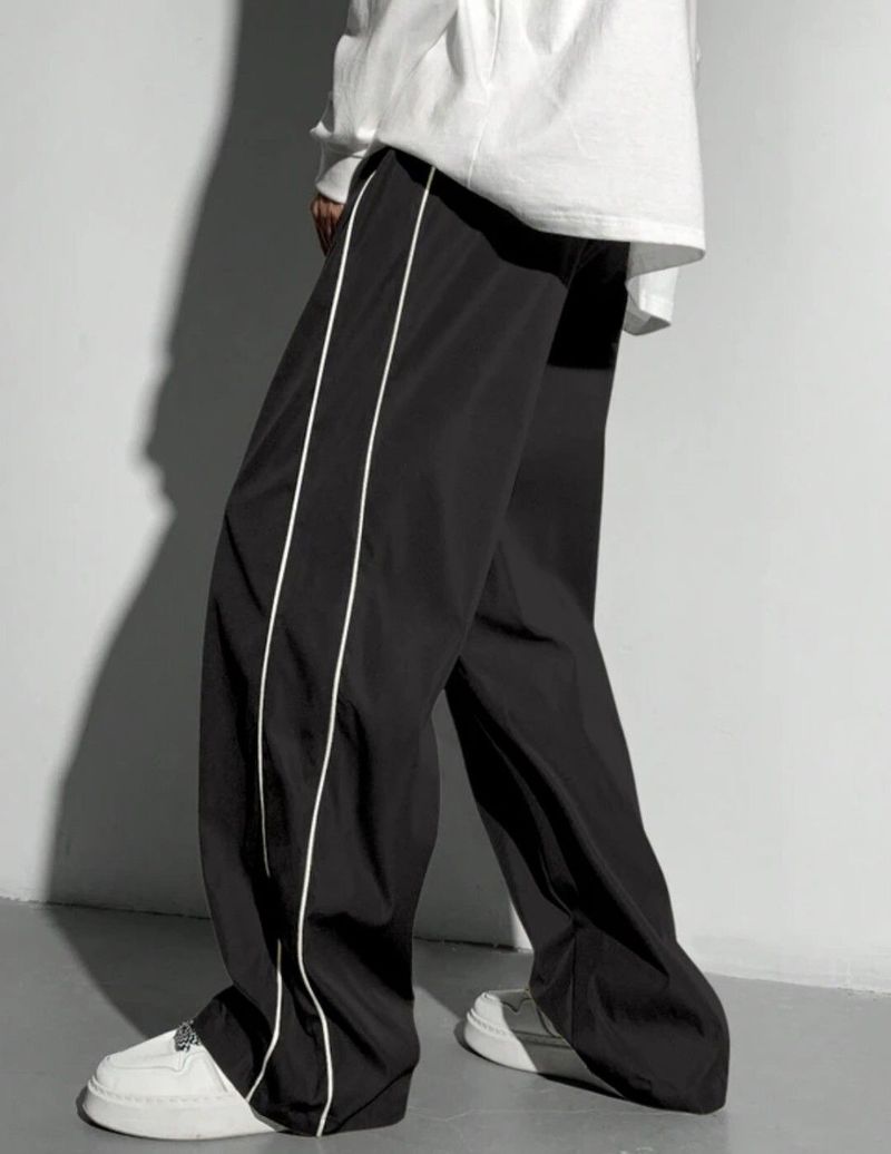 Men Striped Black Track Pants by ColorMeGorgeous - Image 4