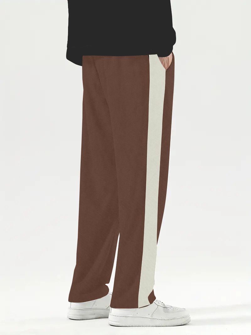 KAJARU Men Colorblock Brown Track Pants - Image 5