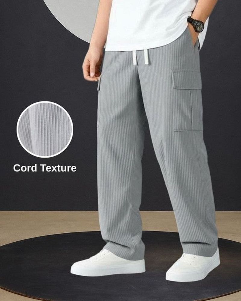 Men Solid Grey Track Pants - Image 4