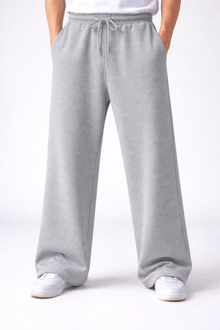 HUSTLEWELL Men Loose Fit Grey Trousers - Image 2