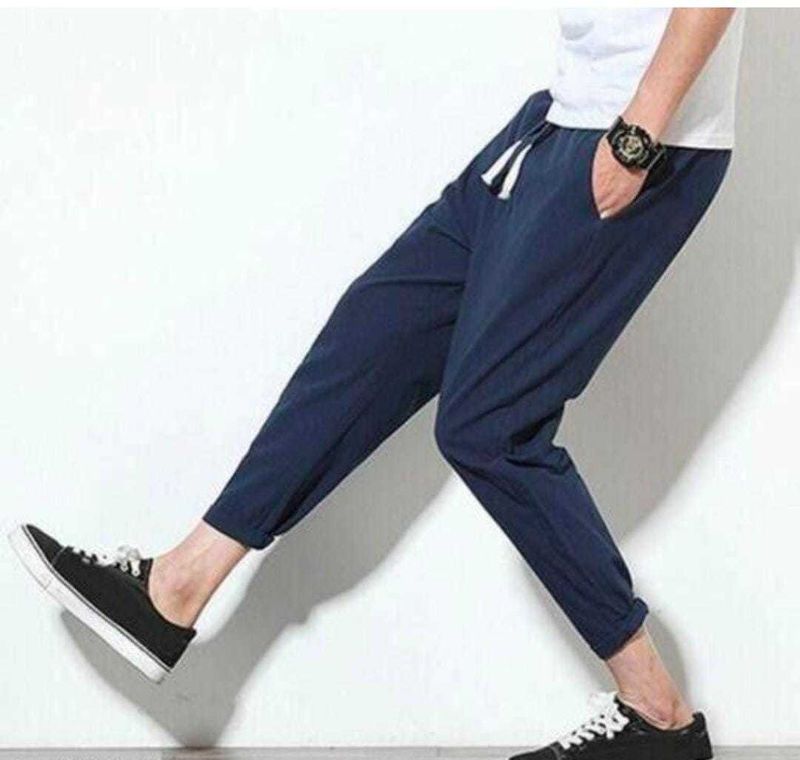 MAs Fashion Men Solid Blue Track Pants - Image 3