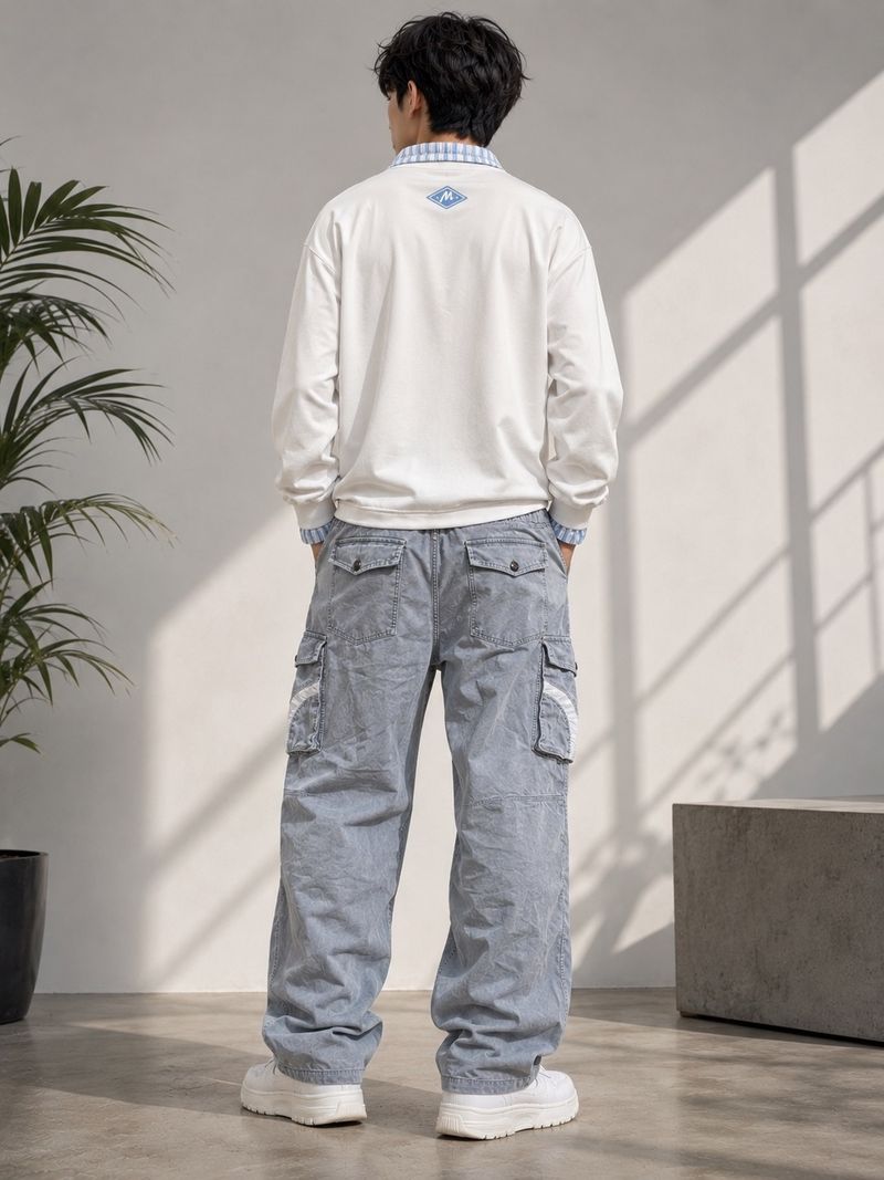 TZCREATION Men Light Blue Track Pants - Image 3