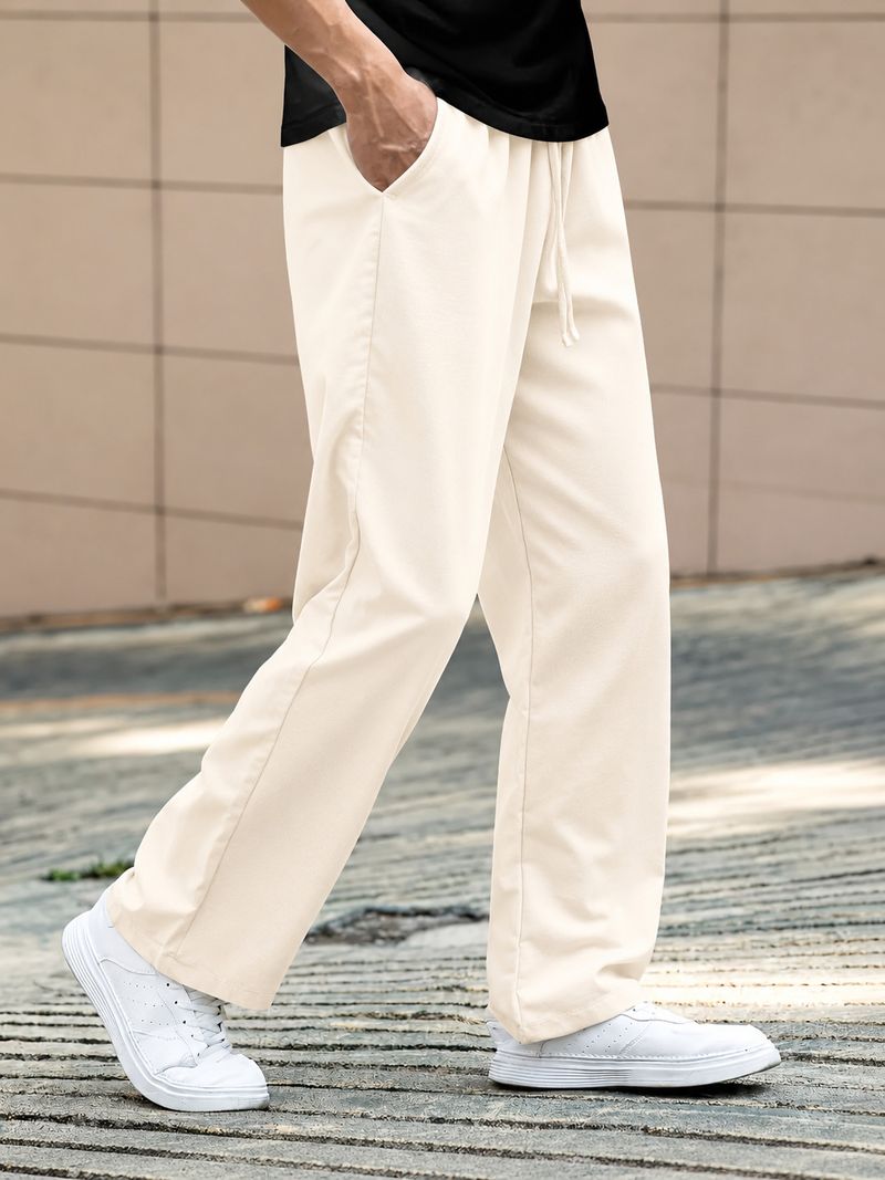 Paralians Men Solid Beige Track Pants - Image 3