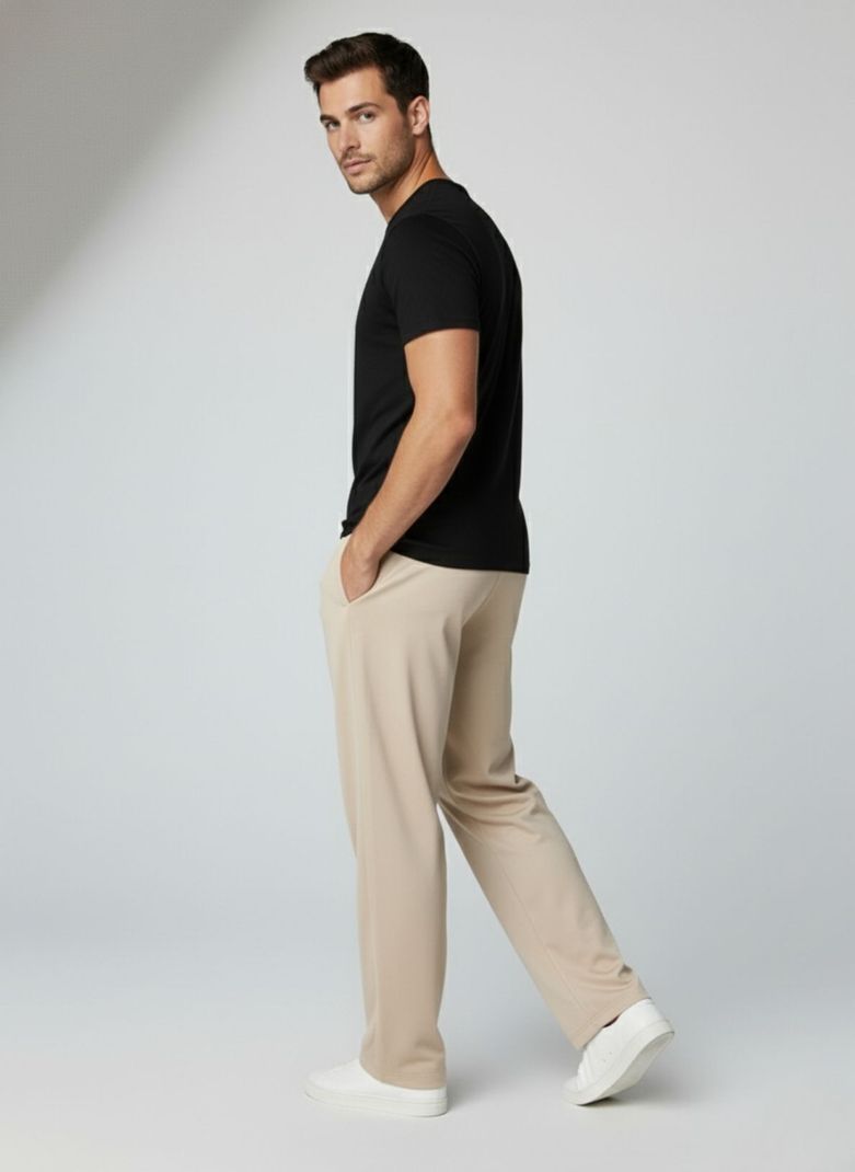 INDICLUB Men Beige Track Pants - Image 6