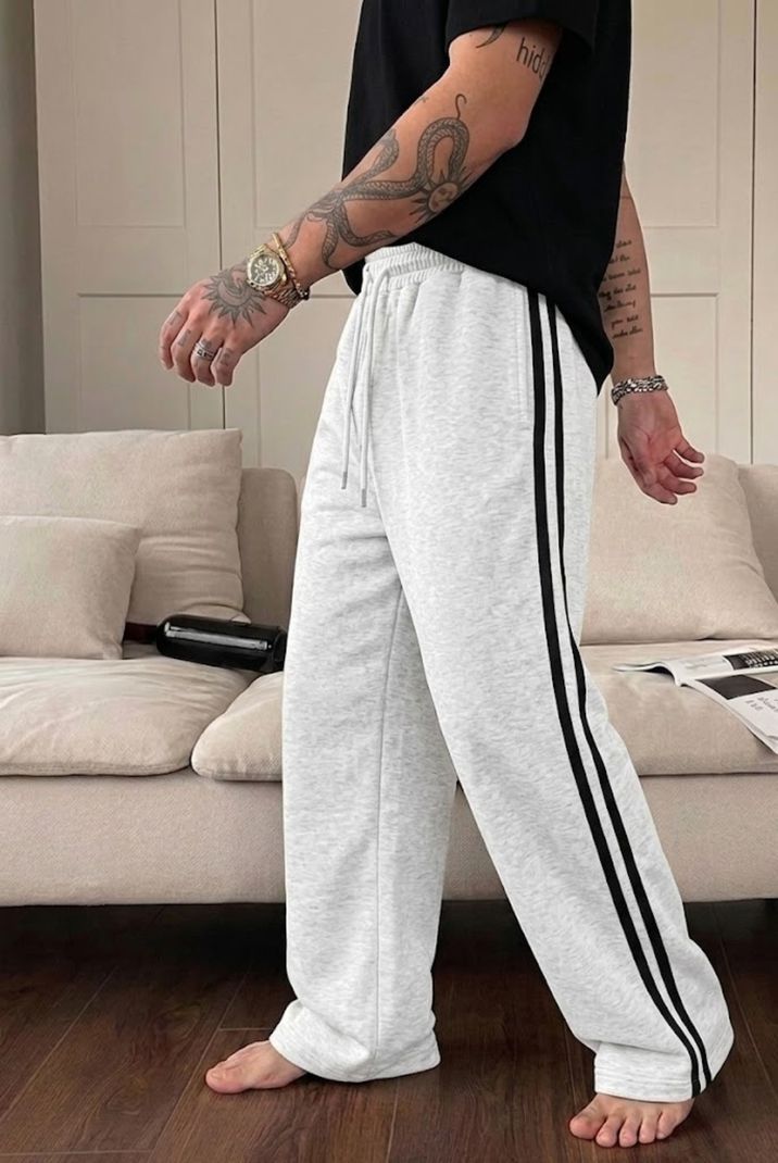 Dockstreet Men Striped White Track Pants - Image 5