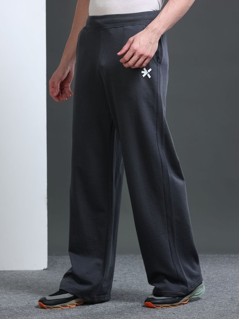 HRX by Hrithik Roshan Men Solid Grey Track Pants - Image 2