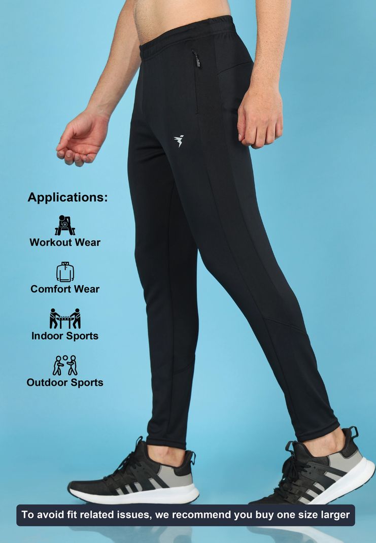 TECHNOSPORT Men Black Track Pants - Image 6