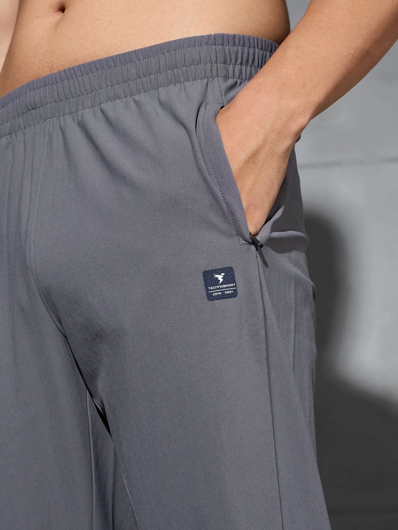 TECHNOSPORT Men Grey Colorblock Track Pants - Image 4