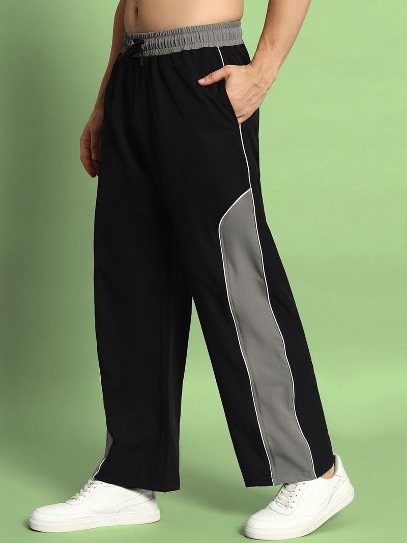 Men Skechers Colorblock Black, Grey Track Pants - Image 2