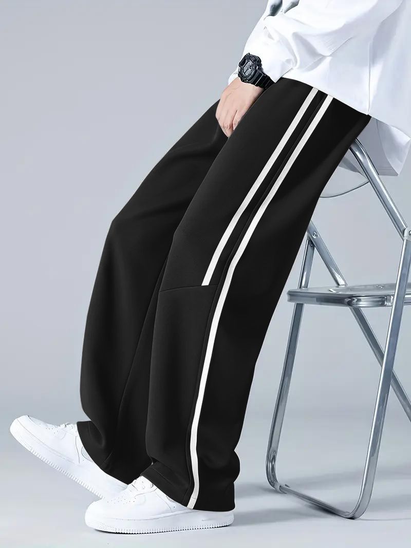 FOXTER Men Striped Black Track Pants - Image 2