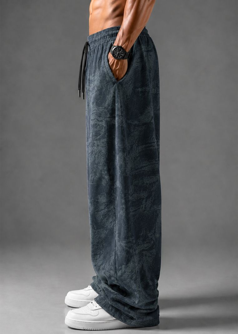 RPIRT Men Printed Blue Track Pants - Image 4